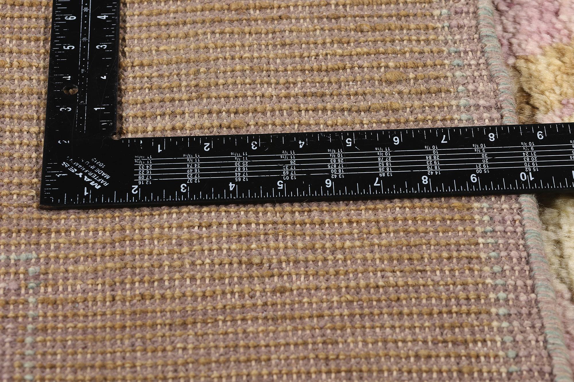 New Earth-Tone Pastel Biophilic Contemporary Moroccan Rug In New Condition For Sale In Dallas, TX