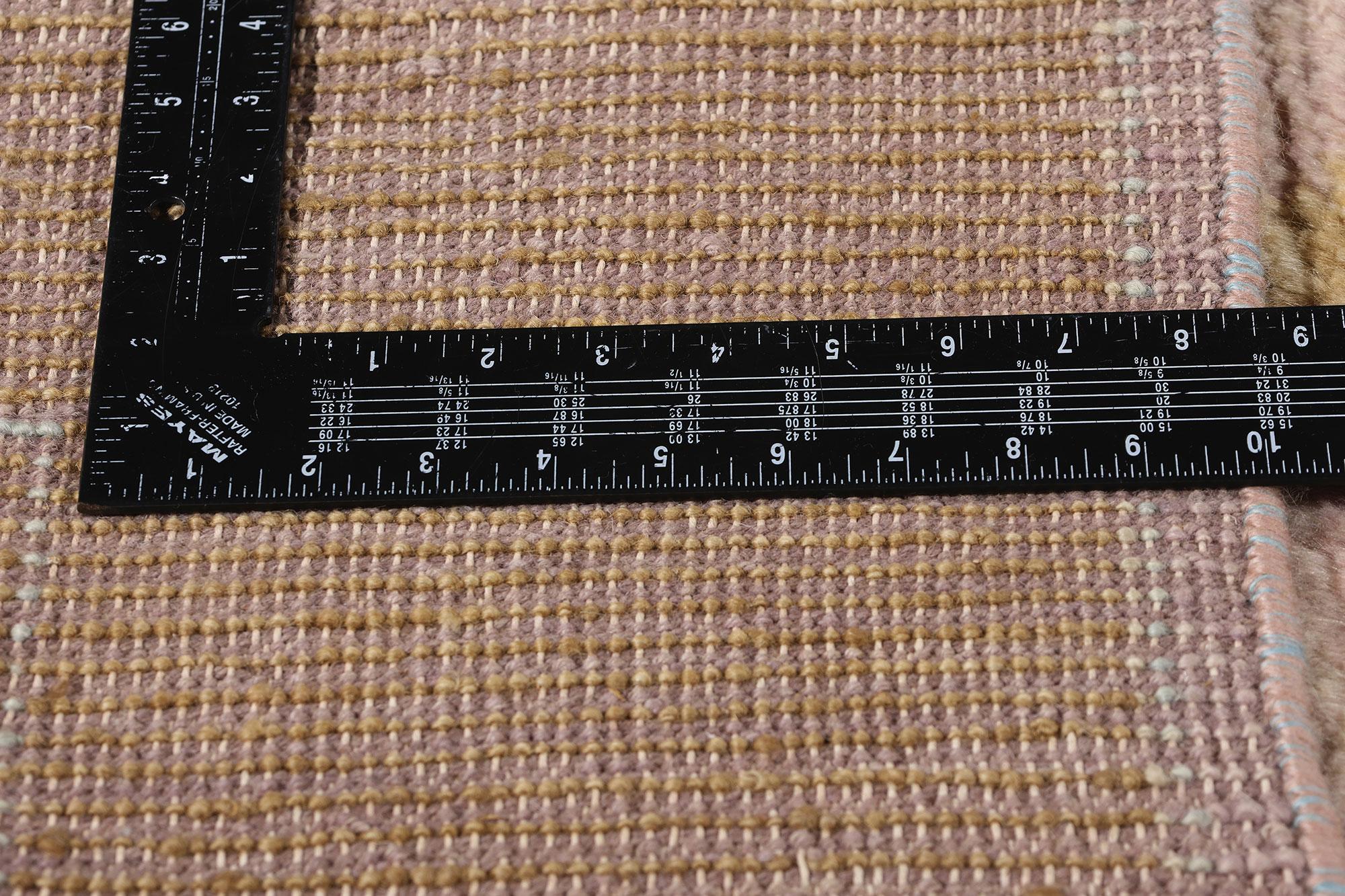 New Earth-Tone Pastel Biophilic Contemporary Moroccan Area Rug In New Condition For Sale In Dallas, TX