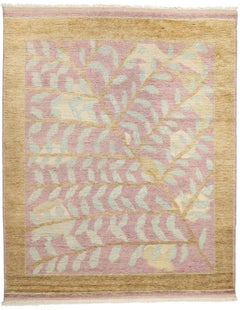 Nueva Alfombra Marroquí Contemporánea Biofílica Pastel Tono Tierra