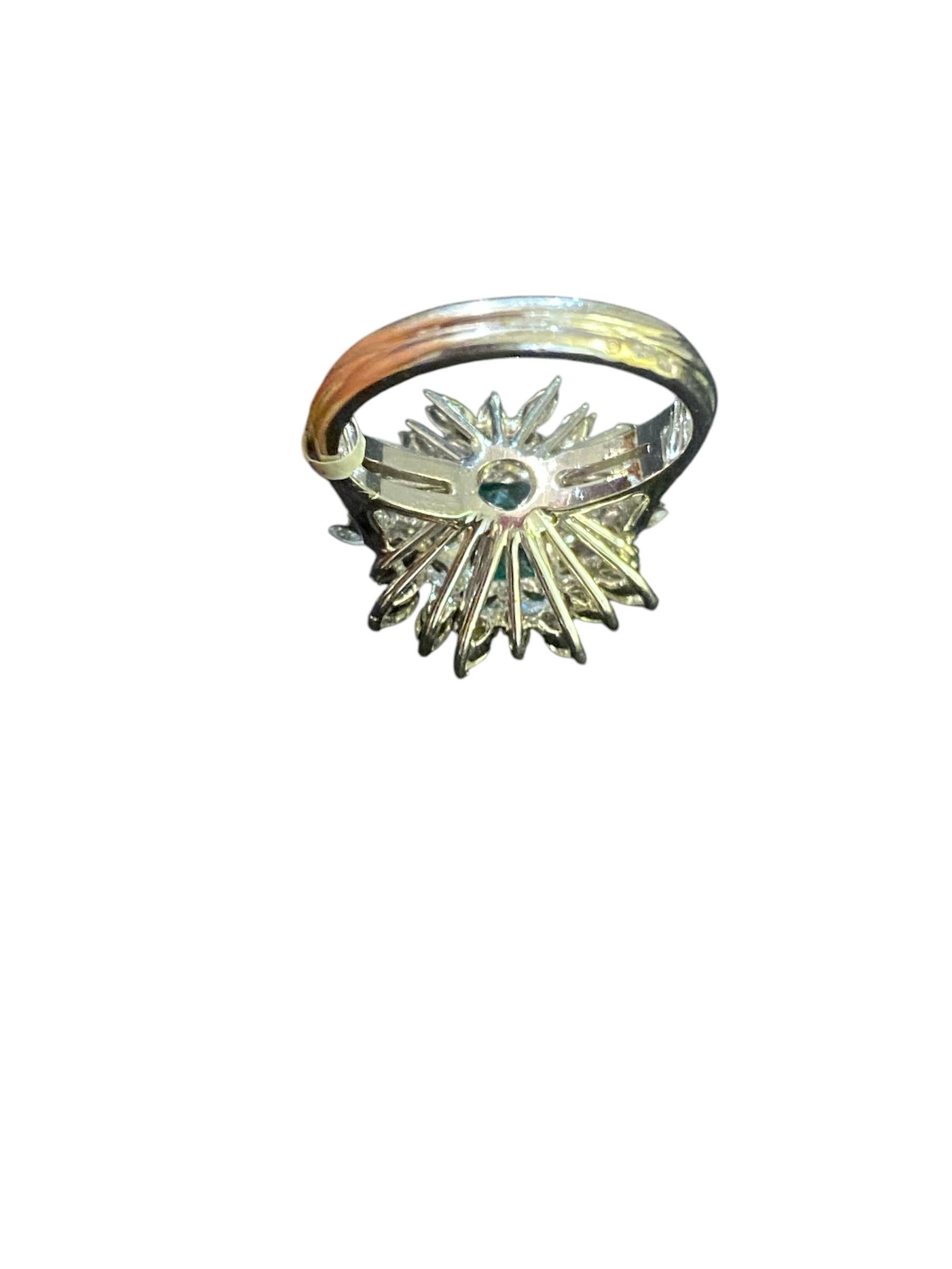 New Edwardian Emerald and Diamonds Gold Ring For Sale 2