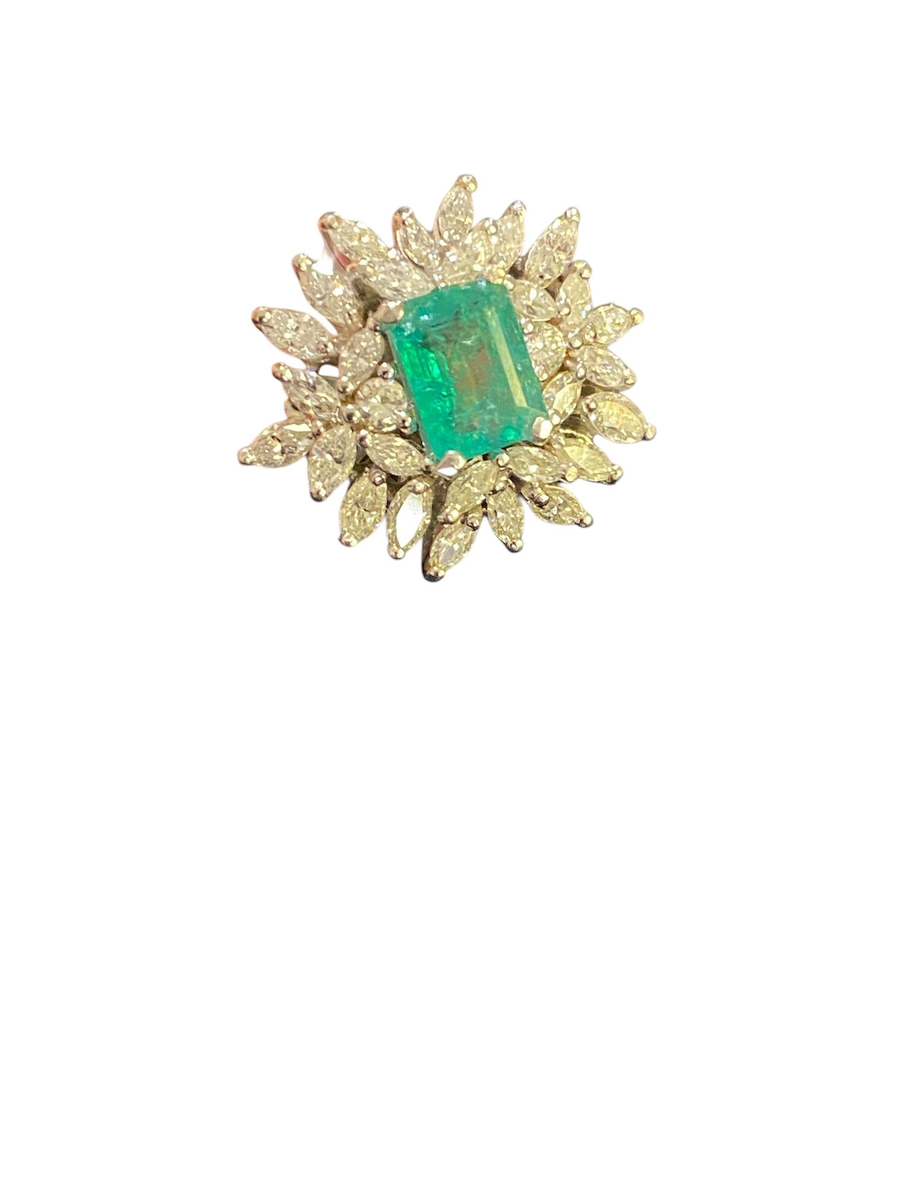 New Edwardian Emerald and Diamonds Gold Ring For Sale 3