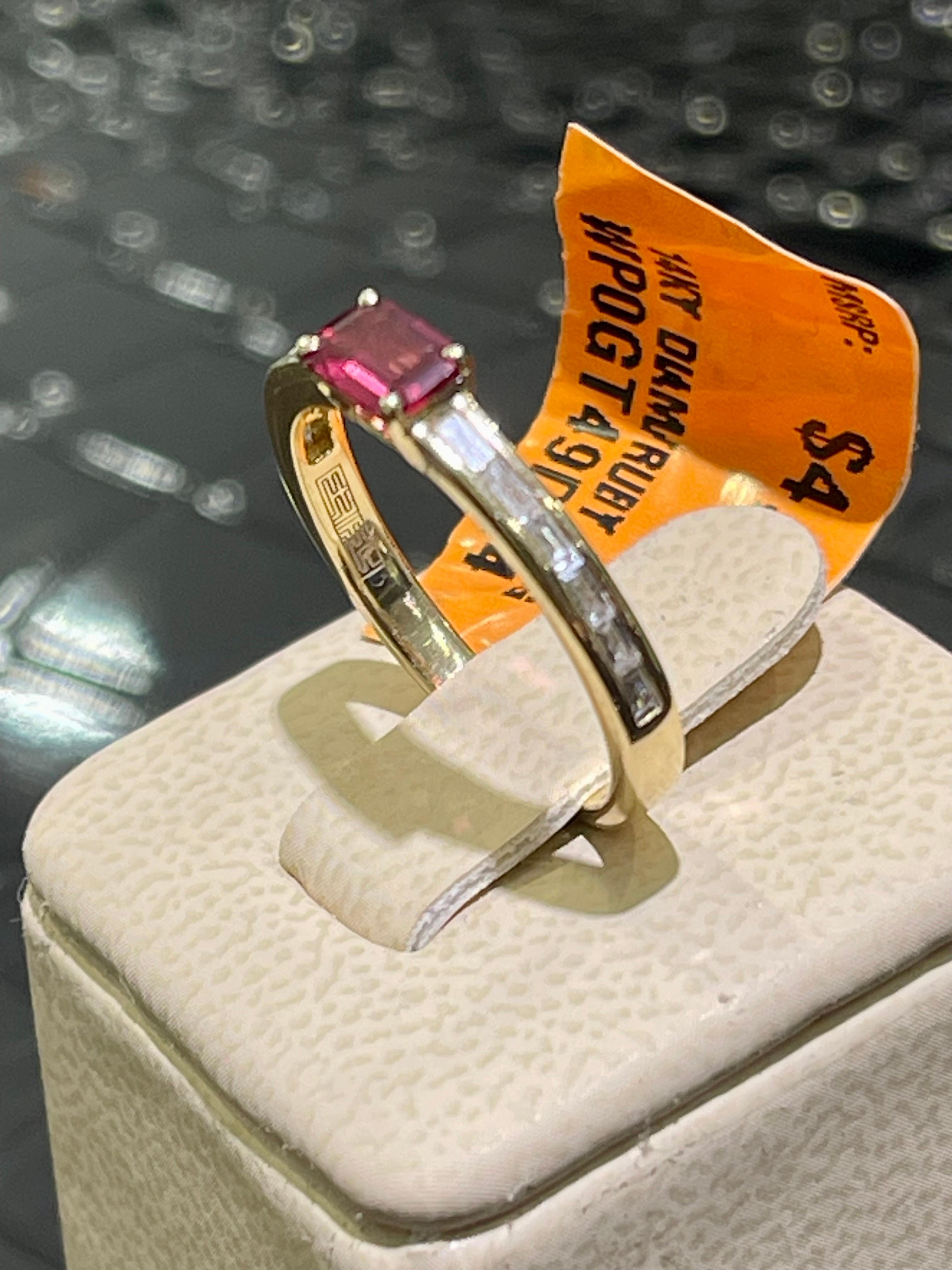 Women's New Effy Diamond & Ruby Ring In 14k For Sale