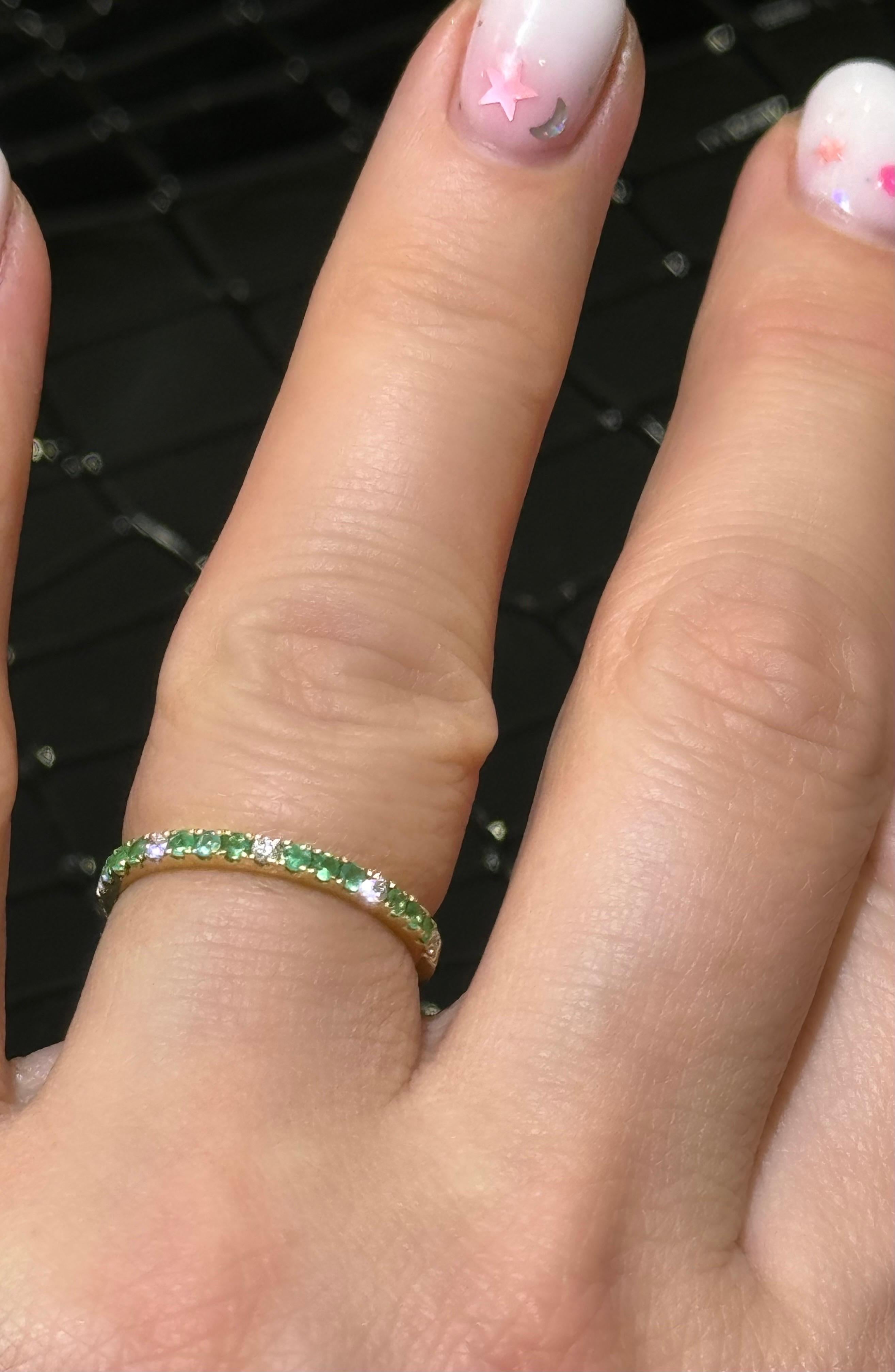 New Effy Emerald & Diamond Ring In 14k For Sale 1