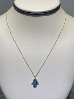 New Effy Hamsa Diamond And Enamel Necklace In 14k