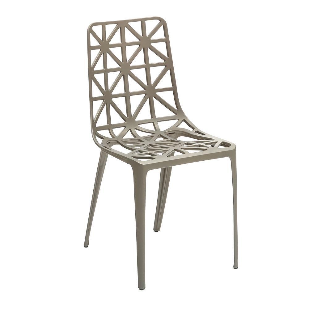 New Eiffel Tower chair by Alain Moatti
Materials: Structure in epoxy lacquered cast aluminum (suitable for outdoor and indoor)
Dimensions: D 41 x W 44 x H 88 cm
Available colors: Eiffel Tower, black, white, or aluminum, and red (indoor only).

In