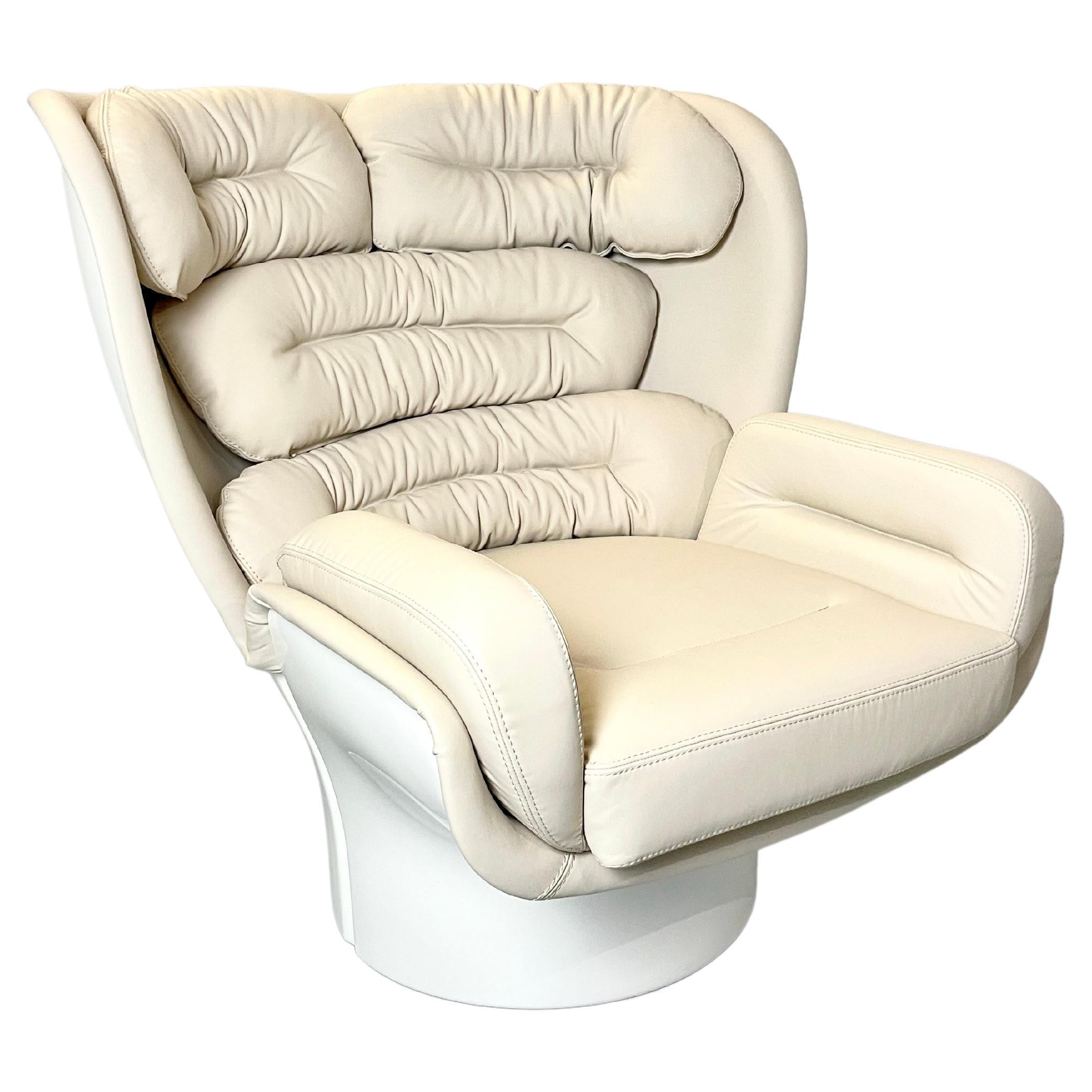NEW Elda Chair by Joe Colombo for Longhi, Italy  in white & taupe  For Sale