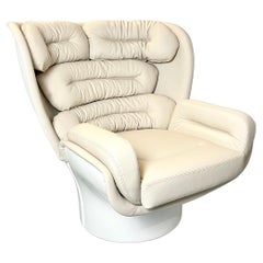 Elda-Stuhl von Joe Colombo für Longhi, Italien, NEU  in weiß & taupe 