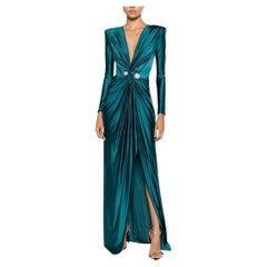 NUOVO VESTITO ELISABETTA FRANCHI BLU TEALE con PERLE IT 40