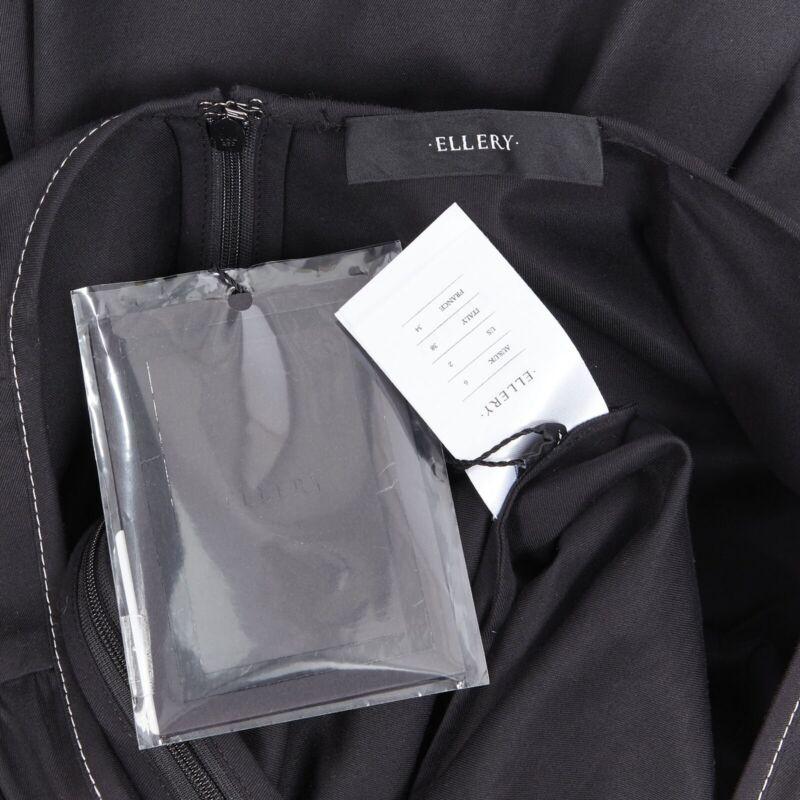 neu ELLERY 2018 schwarz Rüsche Rüsche ausgeschnitten Taille gerüscht viktorianischen Kleid UK6 XS im Angebot 5