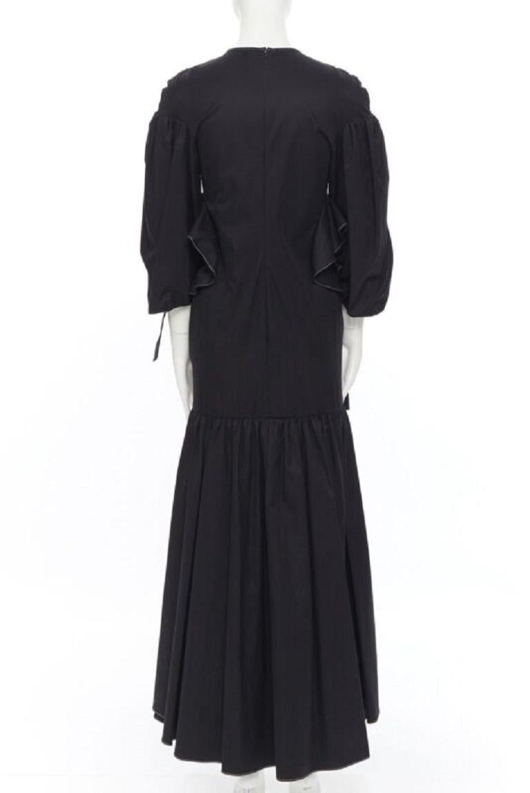 neu ELLERY 2018 schwarz Rüsche Rüsche ausgeschnitten Taille gerüscht viktorianischen Kleid UK6 XS Damen im Angebot