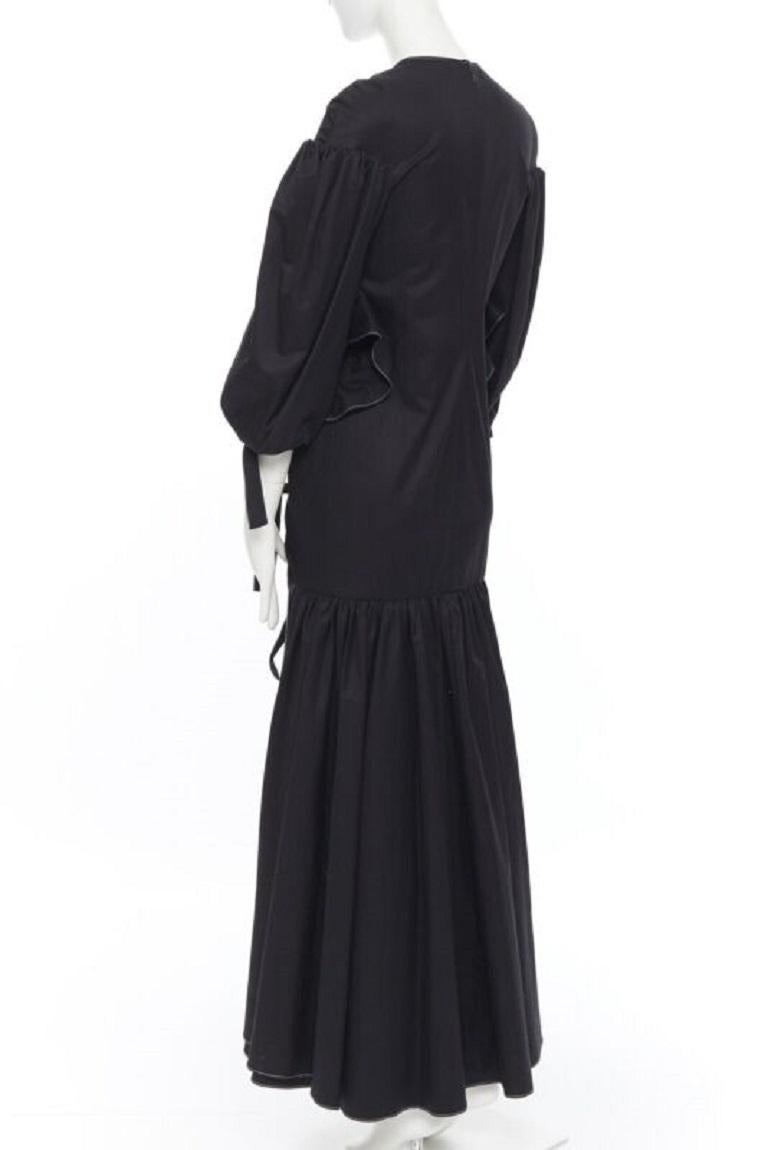 neu ELLERY 2018 schwarz Rüsche Rüsche ausgeschnitten Taille gerüscht viktorianischen Kleid UK6 XS im Angebot 1