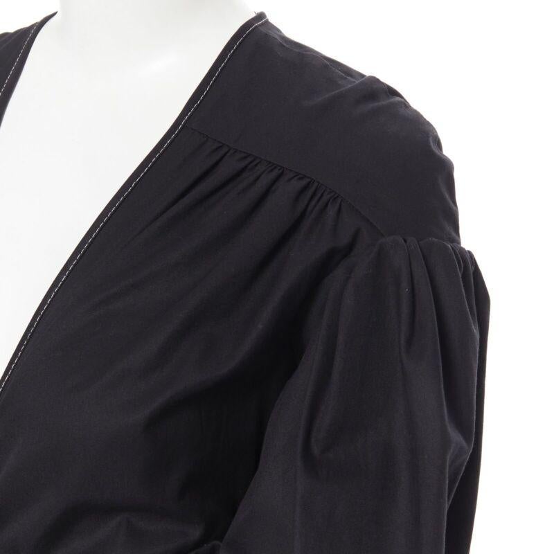 neu ELLERY 2018 schwarz Rüsche Rüsche ausgeschnitten Taille gerüscht viktorianischen Kleid UK6 XS im Angebot 2
