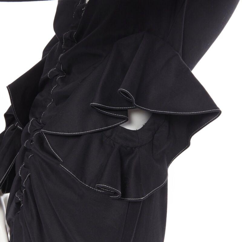 neu ELLERY 2018 schwarz Rüsche Rüsche ausgeschnitten Taille gerüscht viktorianischen Kleid UK6 XS im Angebot 4