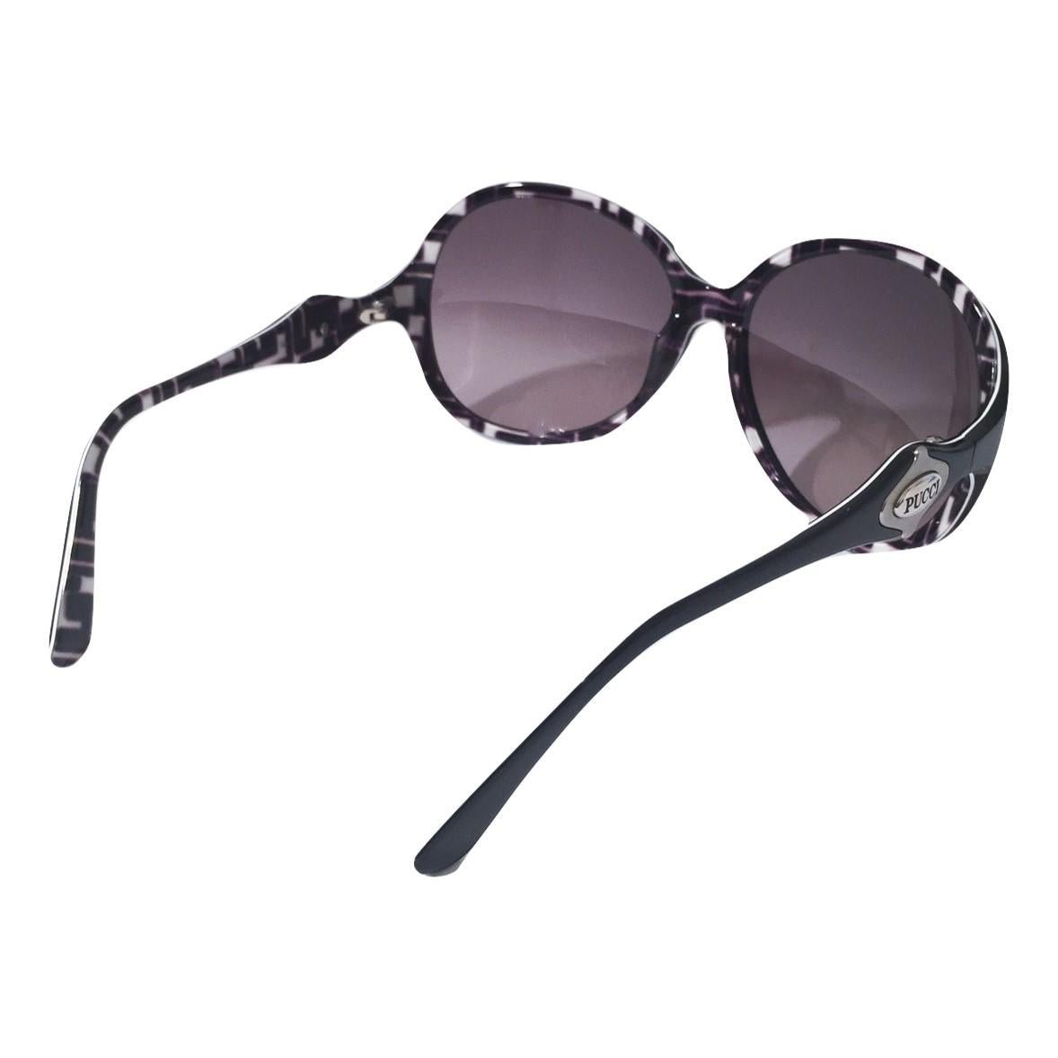 New Emilio Pucci Black Logo Sunglasses With Case & Box 7