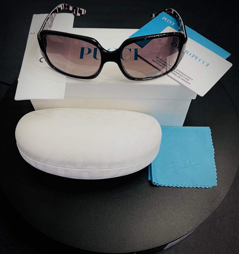 New Emilio Pucci Black Logo Sunglasses With Case and Box For Sale at  1stDibs  emilio pucci sunglasses case, is pucci black, emilio pucci  sunglasses vintage