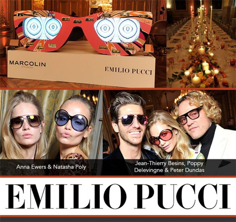 New Emilio Pucci Black Logo Sunglasses With Case and Box For  display picture 2