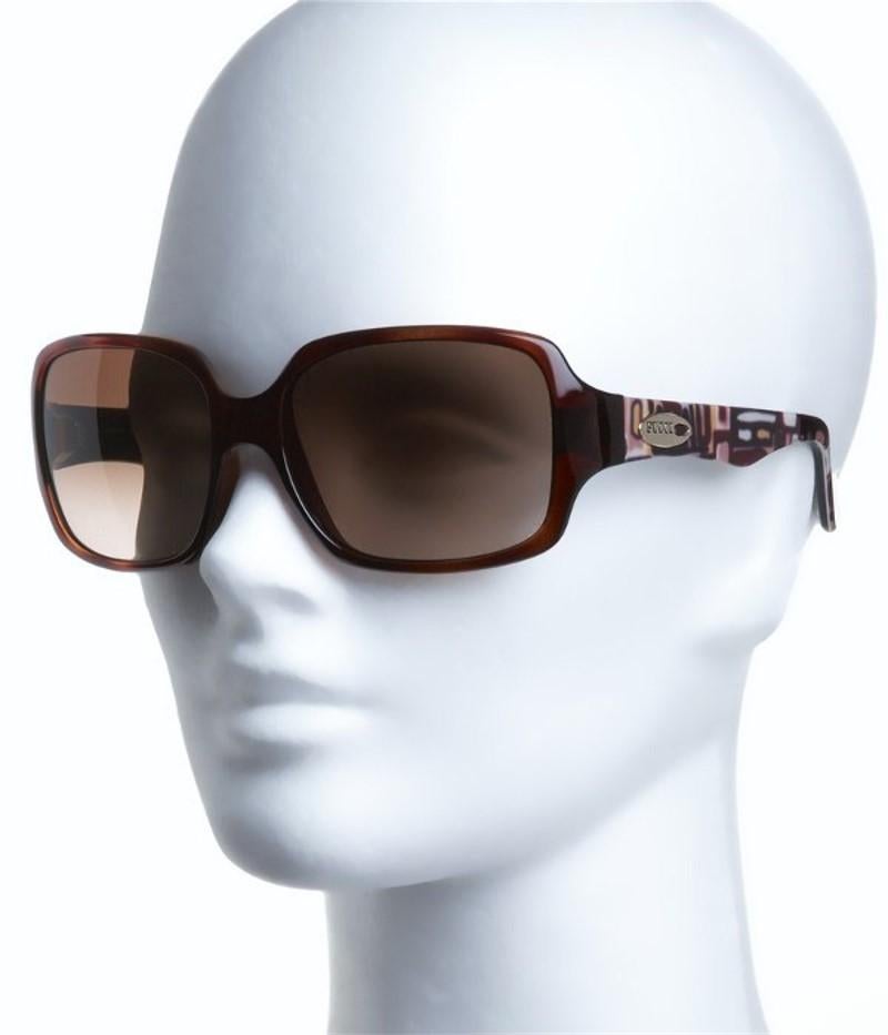 New Emilio Pucci Brown Logo Sunglasses With Case & Box 2