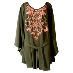 NUOVO Abito caftano con perline Emilio Pucci by Peter Dundas 2013 con cintura, taglia 44