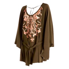 NEW Emilio Pucci by Peter Dundas Belted Embroidered Beaded Kaftan Dress 44