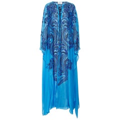 NEW Emilio Pucci by Peter Dundas Lace-Up Eyelet Embroidered Maxi Kaftan Dress