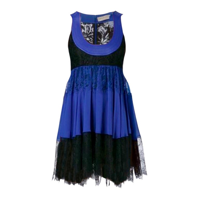 NEW Emilio Pucci by Peter Dundas Silk Lace and Leather Cocktail Evening