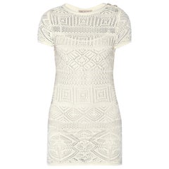 NEW Emilio Pucci Ivory Crochet Knit Mini Dress