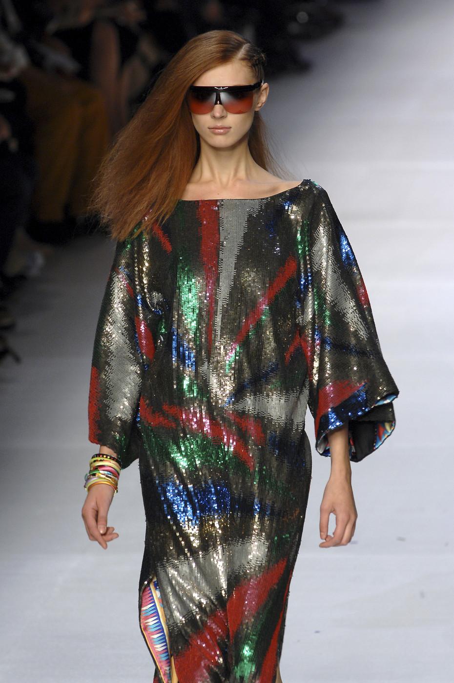 UNWORN Emilio Pucci Embroidered Silk Sequin Evening Kaftan Maxi Dress Gown 40 5