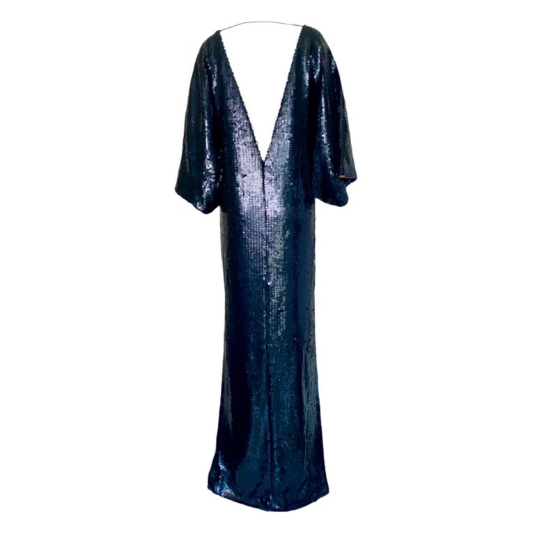 UNWORN Emilio Pucci Embroidered Silk Sequin Evening Kaftan Maxi Dress Gown 40 In Good Condition For Sale In Switzerland, CH