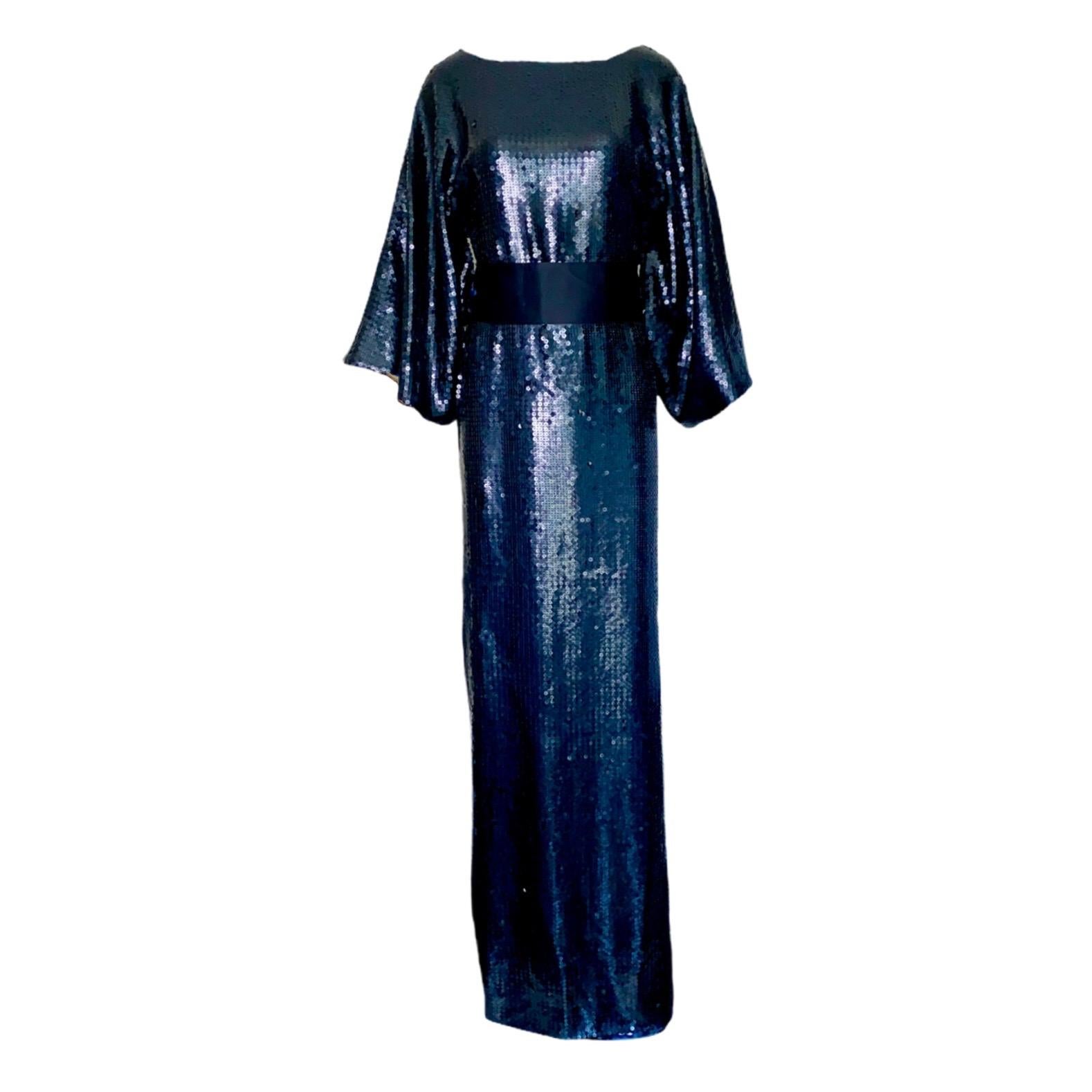 UNWORN Emilio Pucci Embroidered Silk Sequin Evening Kaftan Maxi Dress Gown 40 In Good Condition In Switzerland, CH