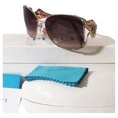 New Emilio Pucci Gold Aviator Sunglasses  With Case & Box