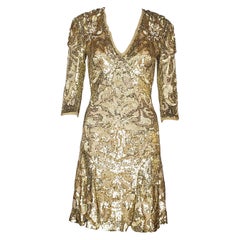 New EMILIO PUCCI GOLD SEQUINS and BEADS DRESS 40 - 4