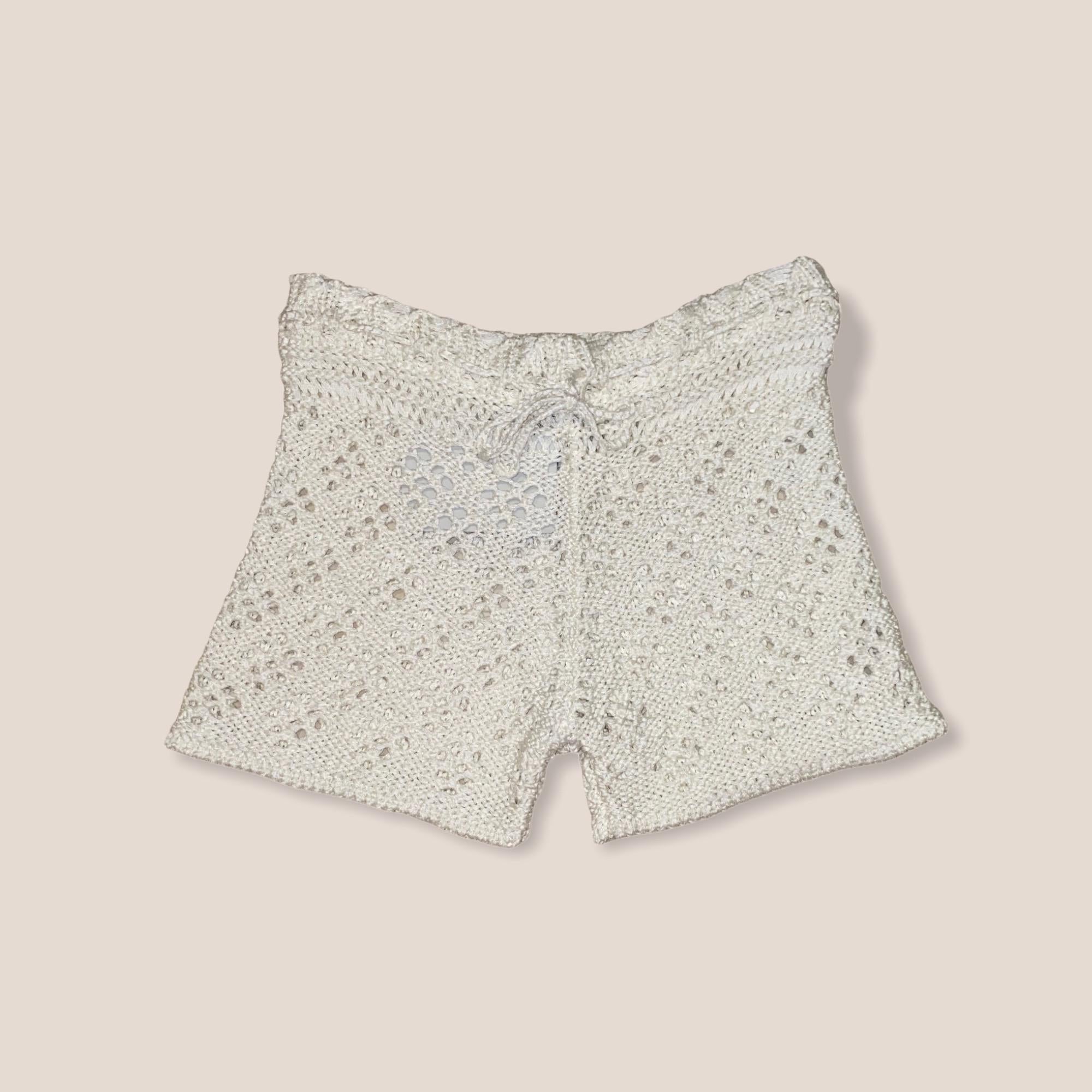 NEU Emilio Pucci Elfenbeinfarbene Baumwolle Häkelstrick Shorts Hot Pants im Zustand „Neu“ im Angebot in Switzerland, CH