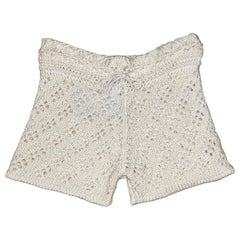 NEW Emilio Pucci Ivory Cotton Crochet Knit Shorts Hot Pants M