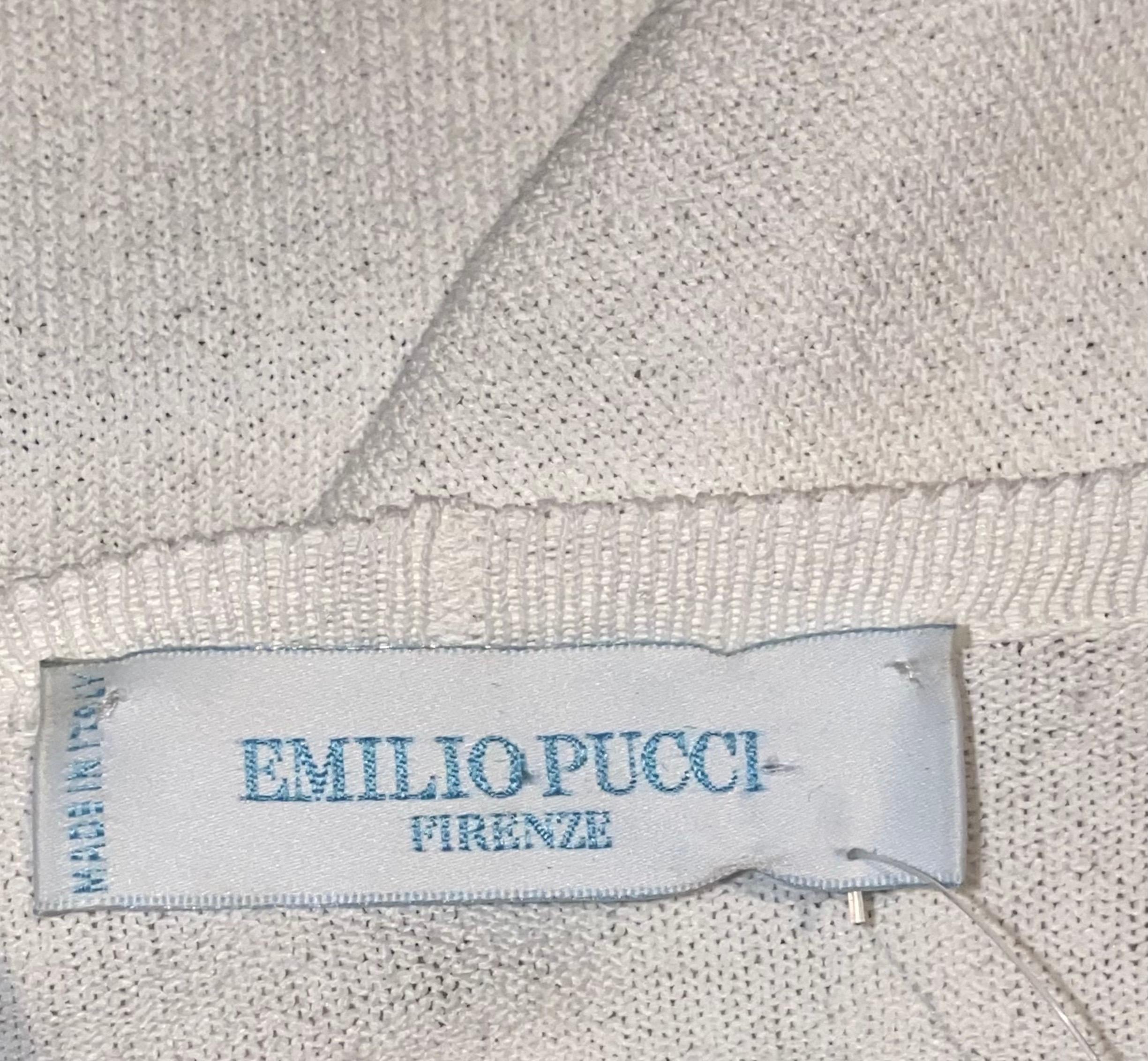 NEW Emilio Pucci Knit & Signature Printed Silk Light Summer Cardigan Jacket 46 For Sale 3