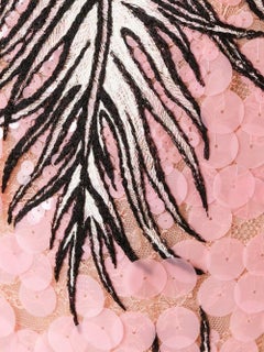 New Emilio Pucci Pailette Lace Feather Embroidered Dress IT44 US8