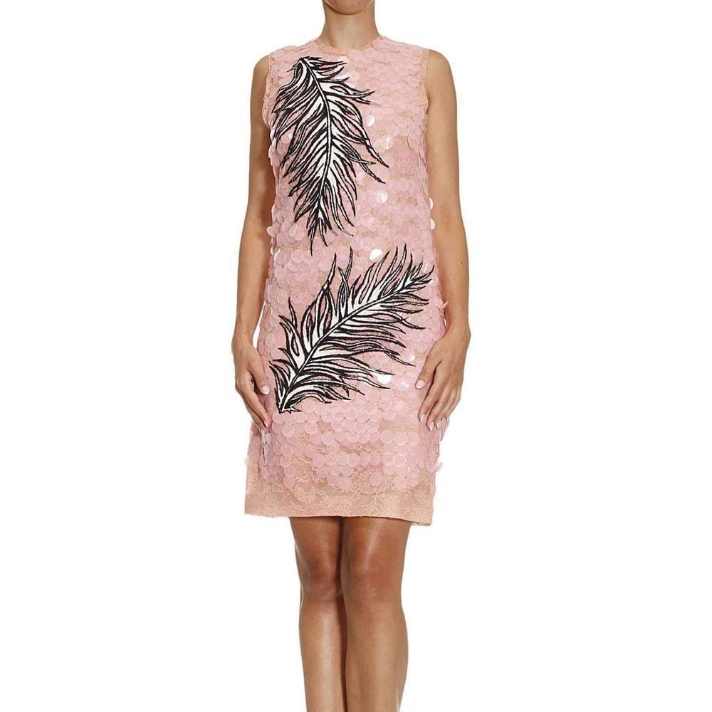 Women's New Emilio Pucci Pailette Lace Feather Embroidered Dress IT44 US8 For Sale