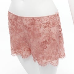 new EMILIO PUCCI pink lace scallop hem fabric buttons silk lined shorts IT44 L