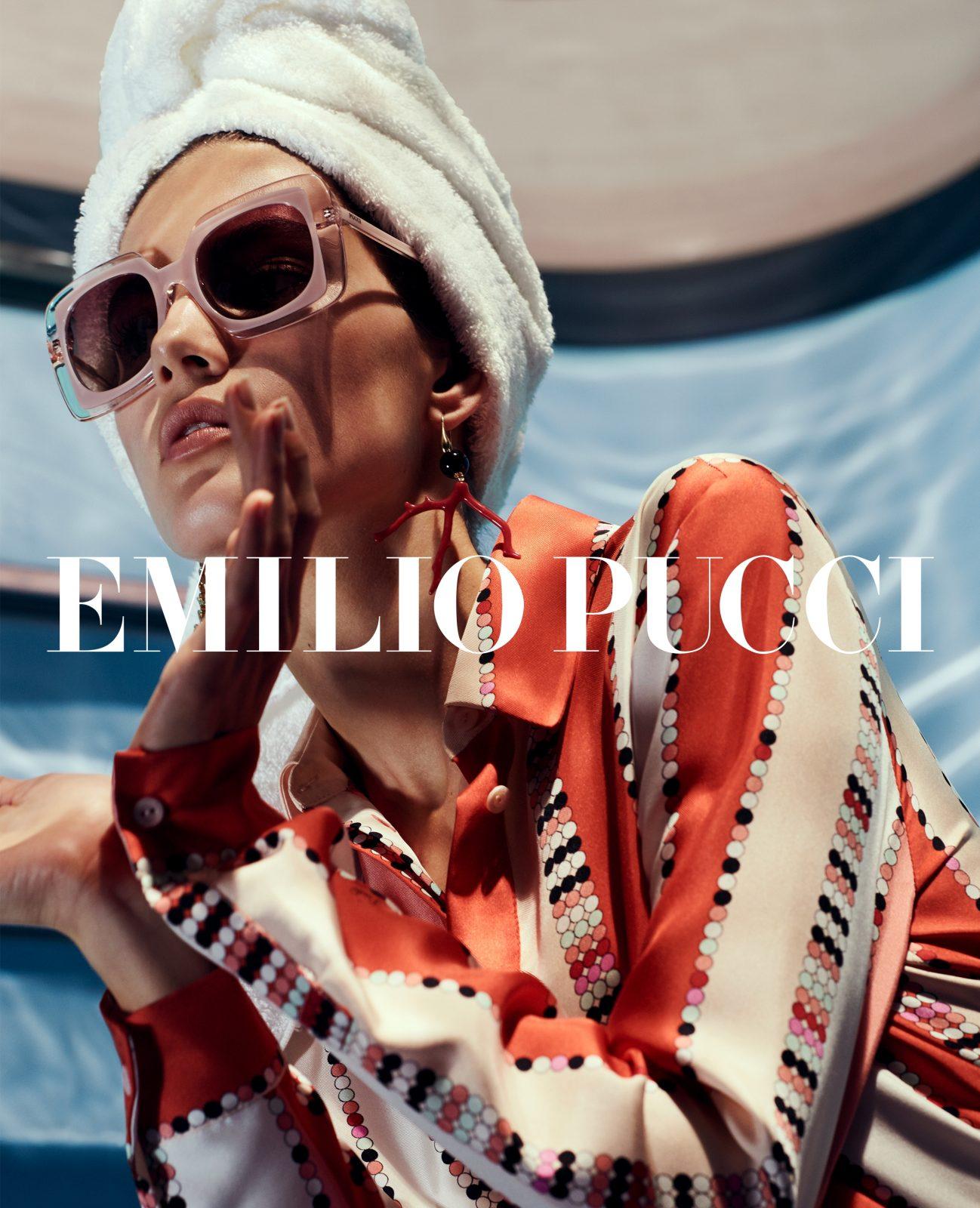 Neu Emilio Pucci Lila Logo-Sonnenbrille  Mit Etui und Schachtel (Grau)