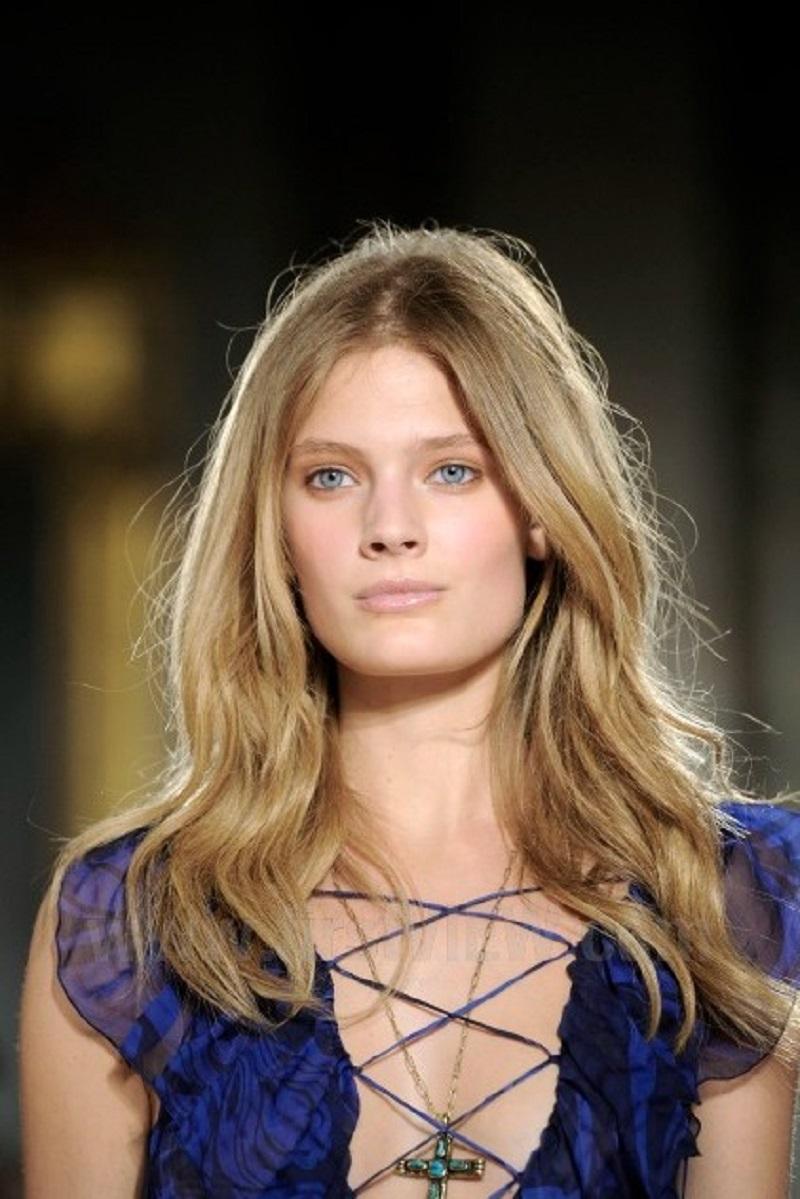 New Emilio Pucci S/S 2011 Runway Blue Silk High-Low Lace-up Open Back Dress US 8 For Sale 2
