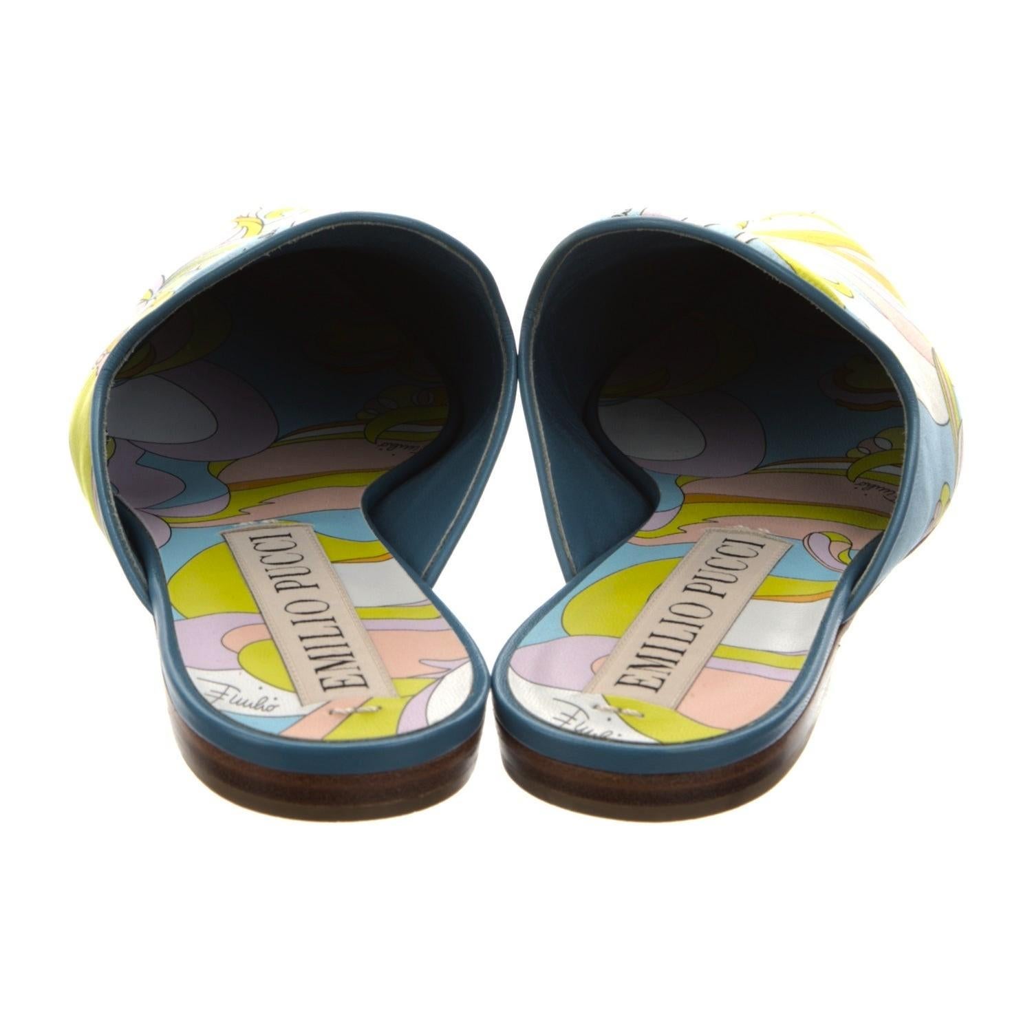 Nuevo Emilio Pucci Satin Slides Mules Resort 2018 Sz 36.5 $925 en venta 2