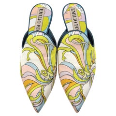 New Emilio Pucci Satin Slides Mules Resort 2018 Sz 36.5 $925