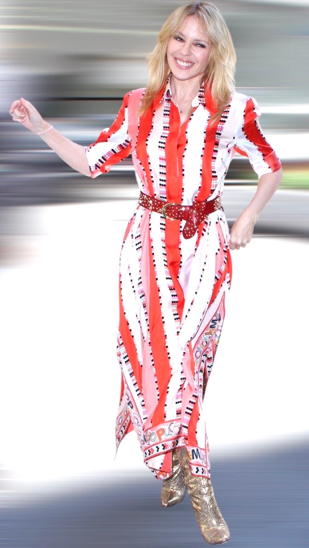 NEW Emilio Pucci Signature Printed Silk Twill Scarf Dress with Belt 36 For Sale 11