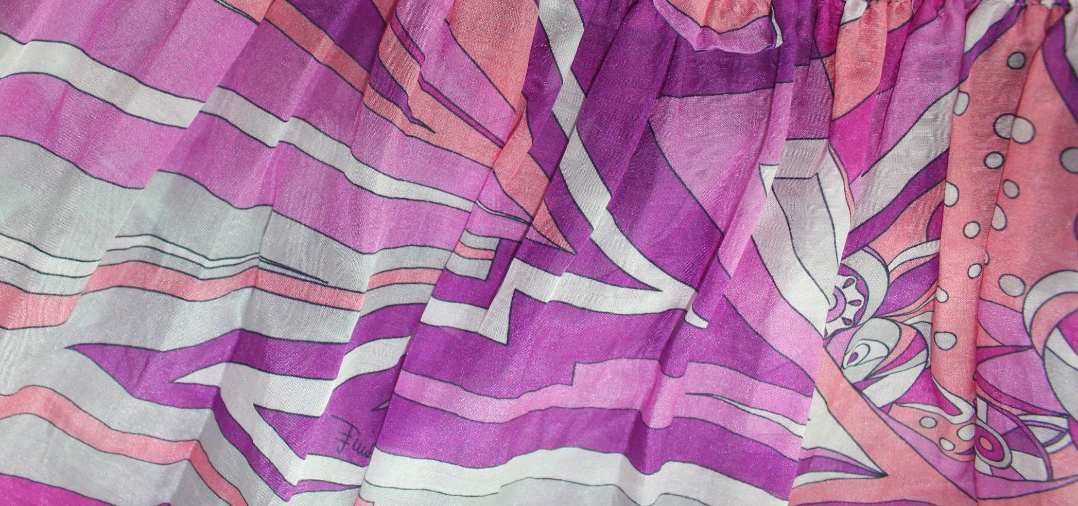 Purple NEW Emilio Pucci Signature Print Cover Up Dress Maxi Skirt 