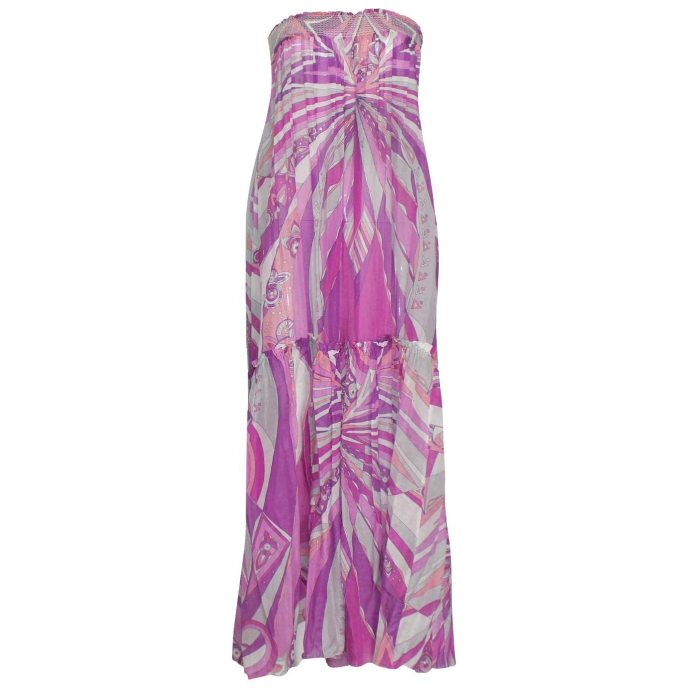 NEW Emilio Pucci Signature Print Cover Up Dress Maxi Skirt at 1stDibs