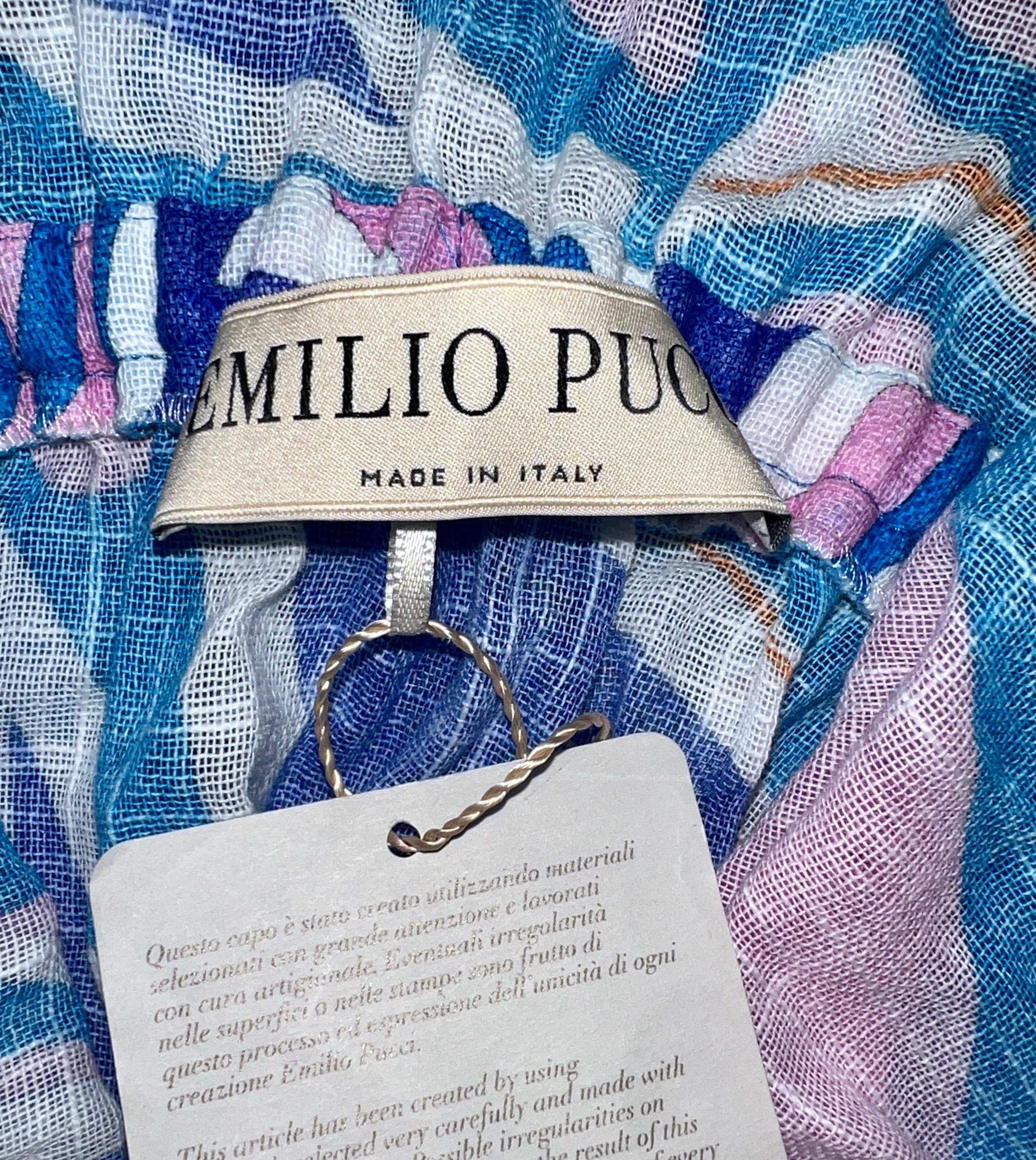NEW Emilio Pucci Signature Tropical Print Midi Dress Gown 38 For Sale 6