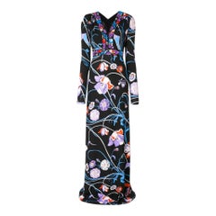 NEU Emilio Pucci Signature Print Verschönertes Florales Maxikleid Kleid 40