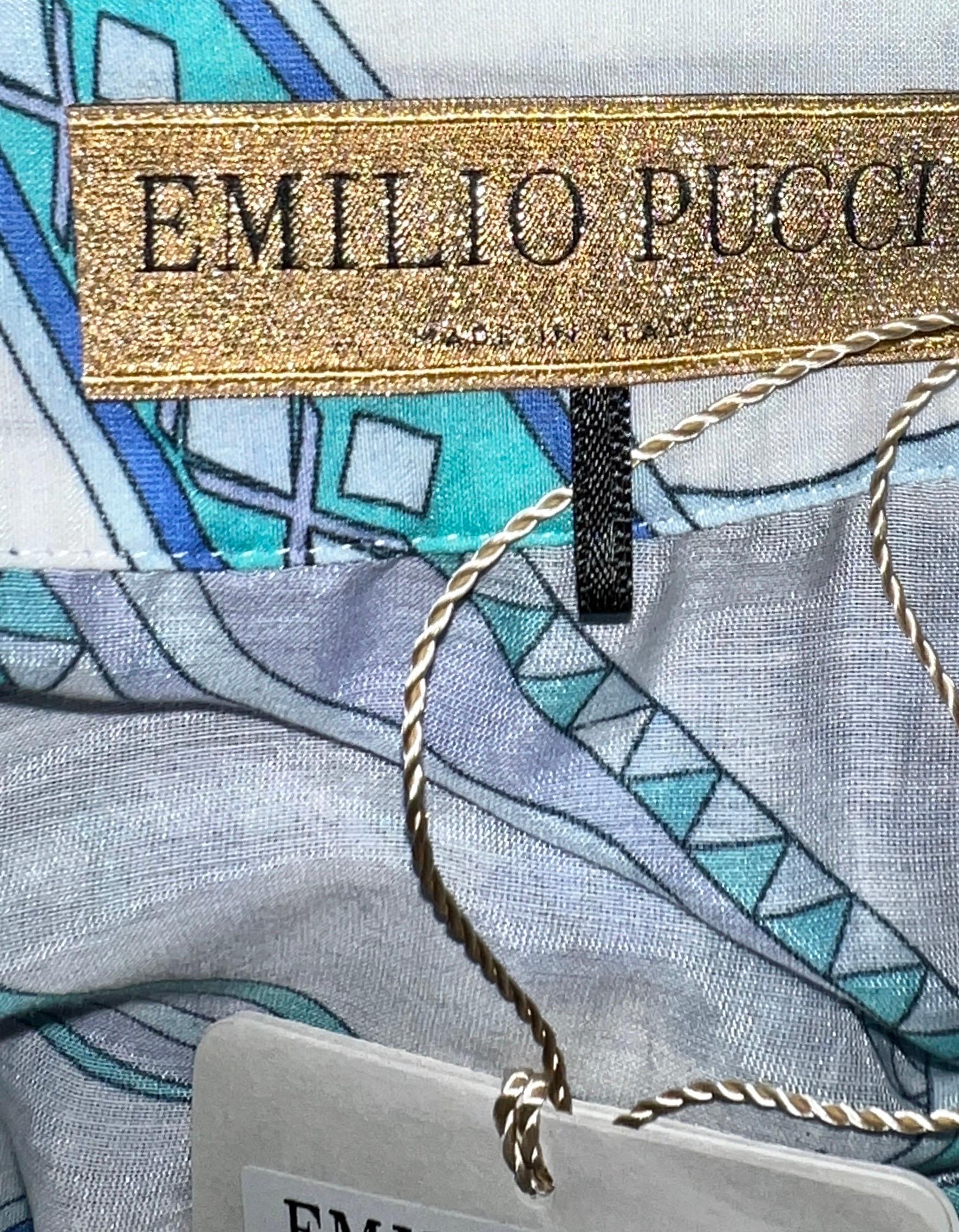 NEW Emilio Pucci Signature Print Silk Voile Jumpsuit Overall 44 6