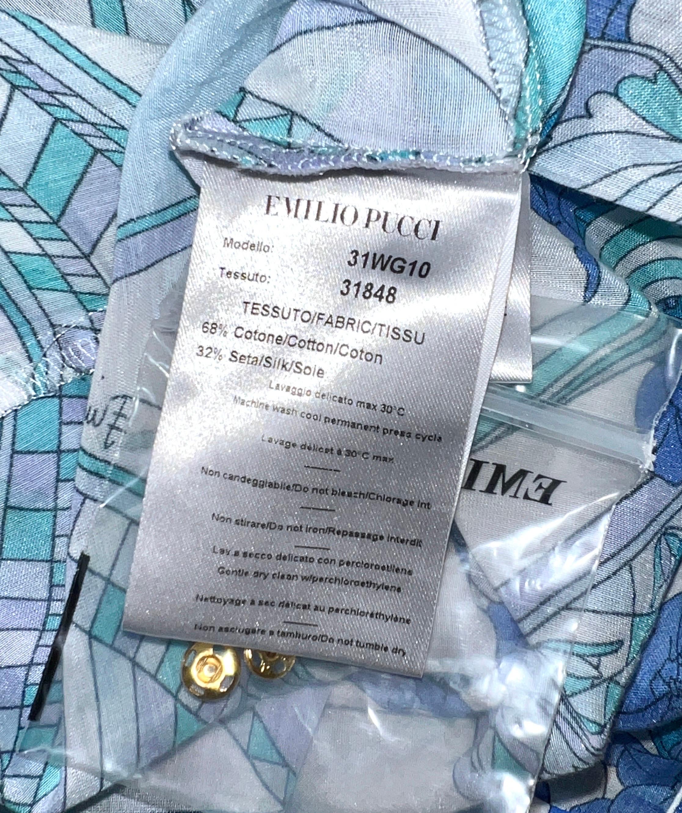 NEW Emilio Pucci Signature Print Silk Voile Jumpsuit Overall 44 4