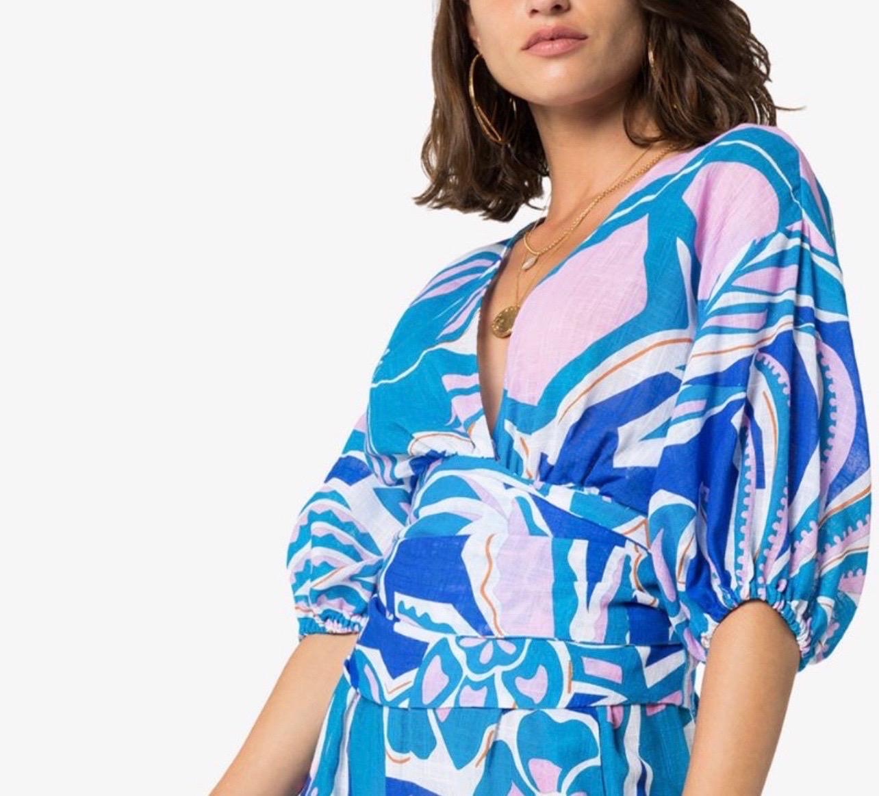 NEW Emilio Pucci Signature Tropical Print Wrap Blouse Top 38 For Sale 2