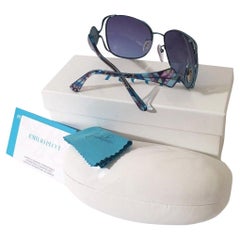 Neu Emilio Pucci Teal Blue Aviator Sonnenbrille mit Etui & Box